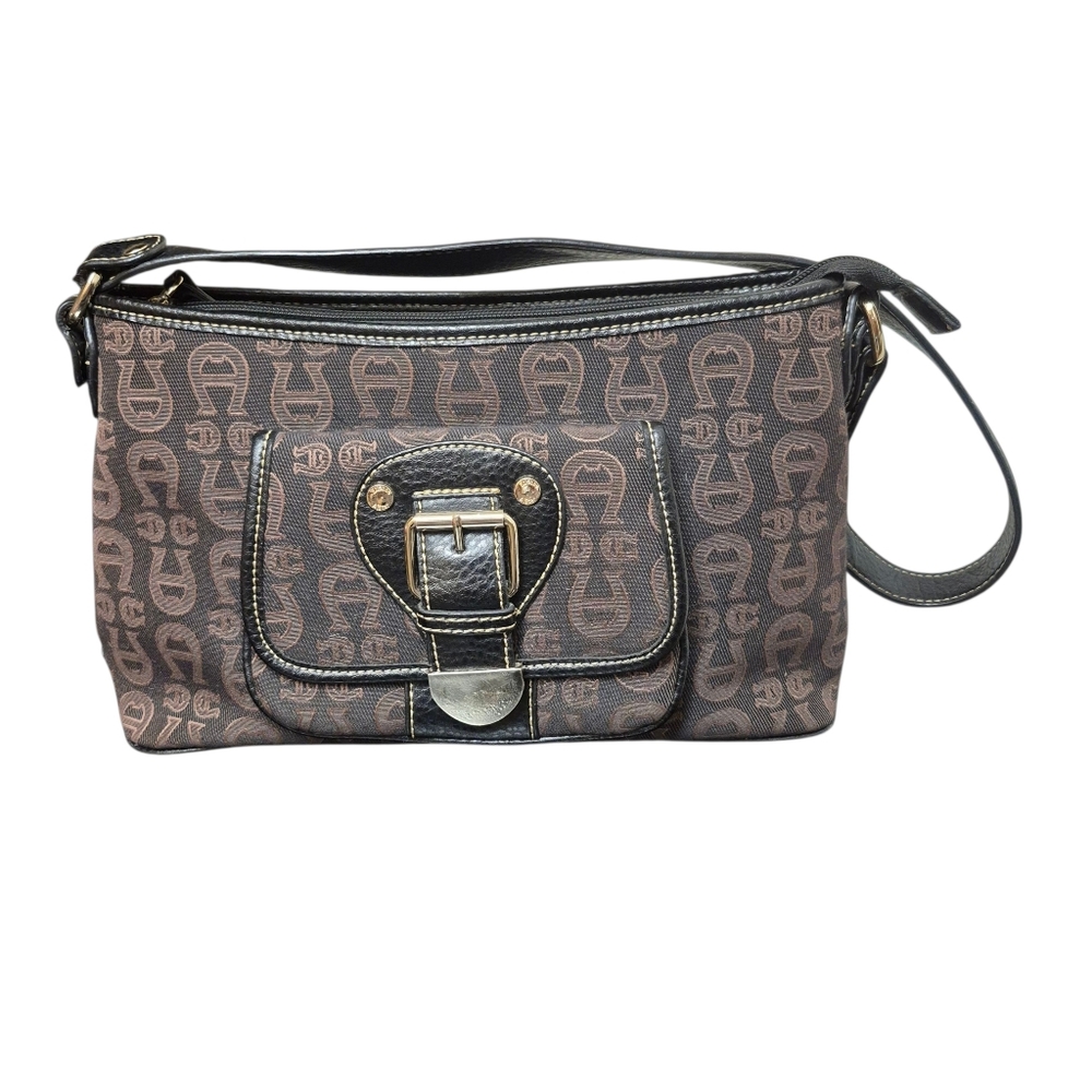 Etienne Aigner Brown Leather Small Shoulder Handbag